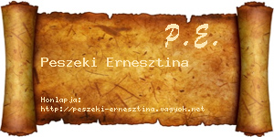 Peszeki Ernesztina névjegykártya